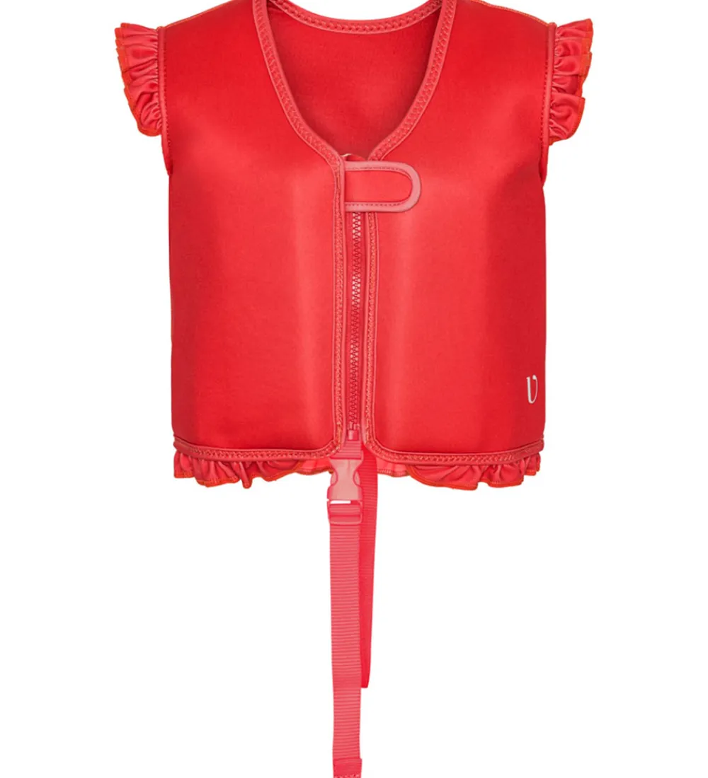 Svømmeveste-Vanilla Copenhagen Svømmevest - Neo - Berry Red - m. Flæse