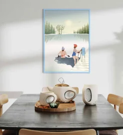 Plakater Og Billeder-Vissevasse Billederamme - Træ - 50x70 cm - Air Blue