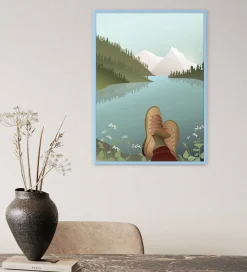 Vissevasse Plakater Og Billeder*Billederamme - Træ - 30x40 cm - Air Blue