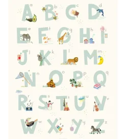 Vissevasse Plakater Og Billeder*Plakat - 30x40 - Alphabet Blue English