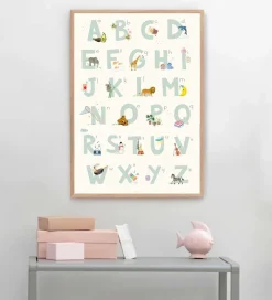 Vissevasse Plakater Og Billeder*Plakat - 30x40 - Alphabet Blue English