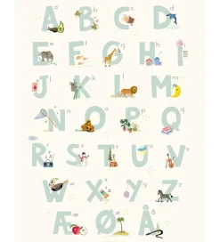 Vissevasse Plakater Og Billeder*Plakat - 30x40 - Alphabet Blue Danish