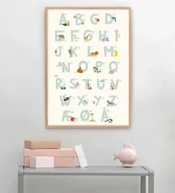 Vissevasse Plakater Og Billeder*Plakat - 30x40 - Alphabet Blue Danish