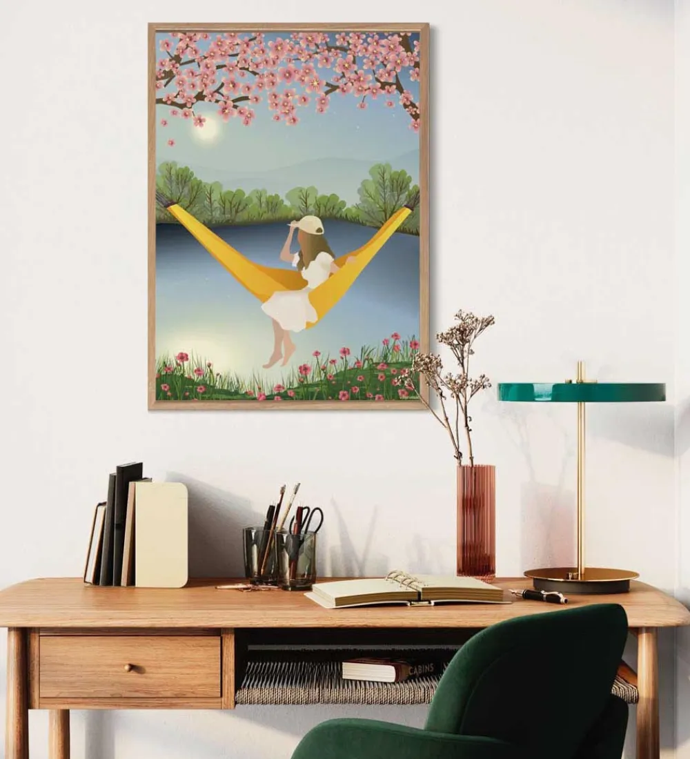 Plakater Og Billeder-Vissevasse Plakat - 50x70 cm - The Yellow Hammock