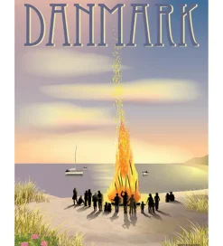 Vissevasse Plakater Og Billeder*Plakat - 50x70 cm - Danmark - Sankt Hans