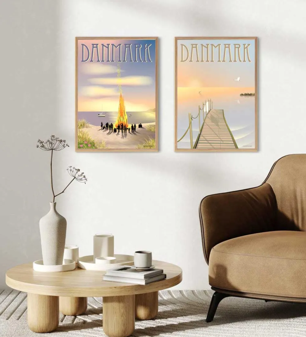 Vissevasse Plakater Og Billeder*Plakat - 50x70 cm - Danmark - Sankt Hans