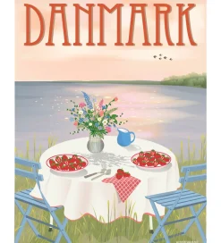 Plakater Og Billeder-Vissevasse Plakat - 15x21 cm - Danmark - Jordbær