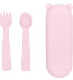 Børnebestik-We Might Be Tiny Bestik - Feedie - Silikone - Powder Pink