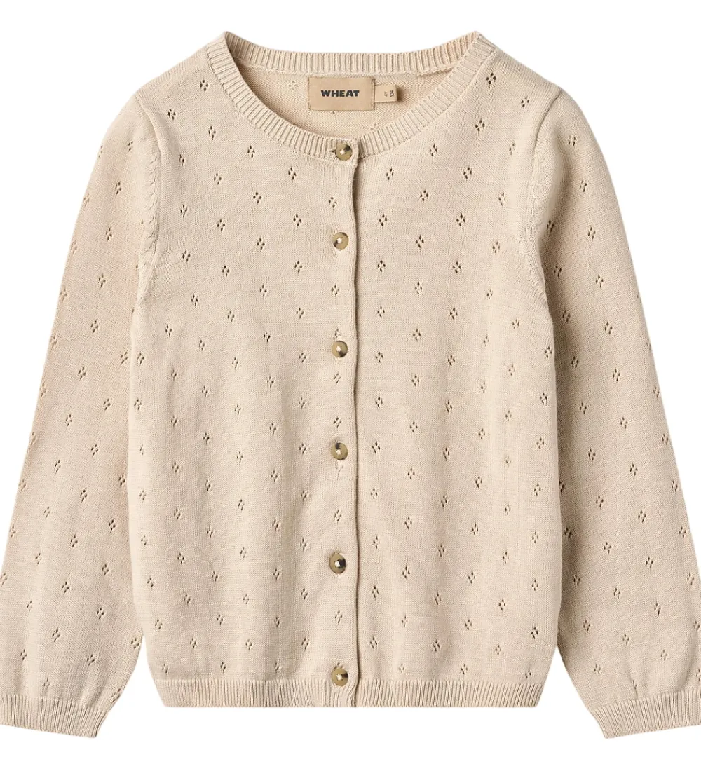 Wheat Striktrøjer*Cardigan - Strik - Maia - Off White m. Hulmønster