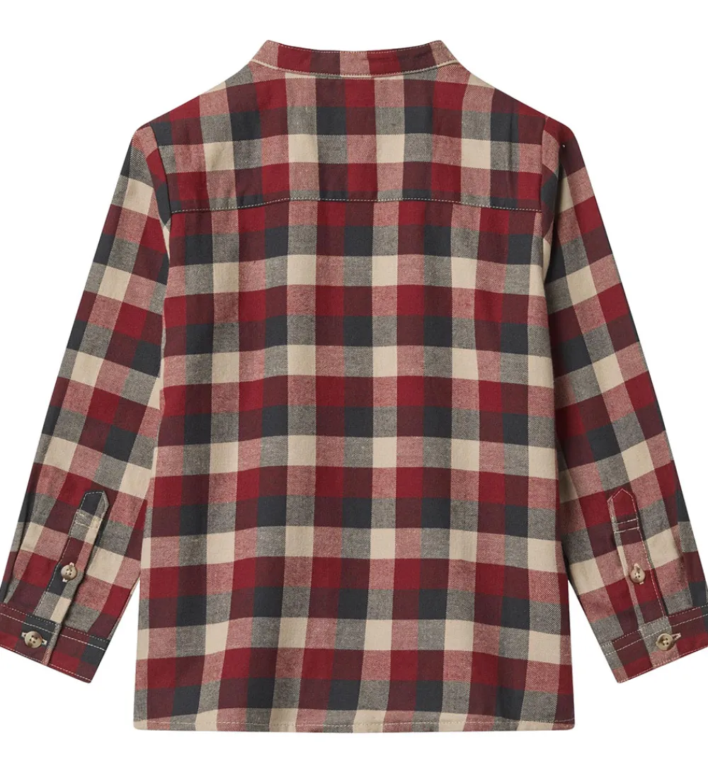 Skjorter-Wheat Skjorte - Willum - Red Blue Check