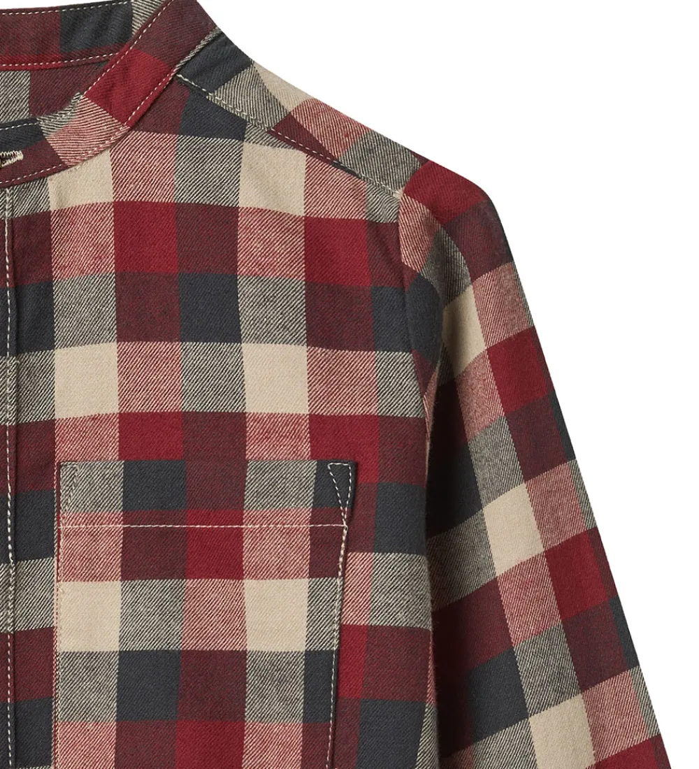 Skjorter-Wheat Skjorte - Willum - Red Blue Check